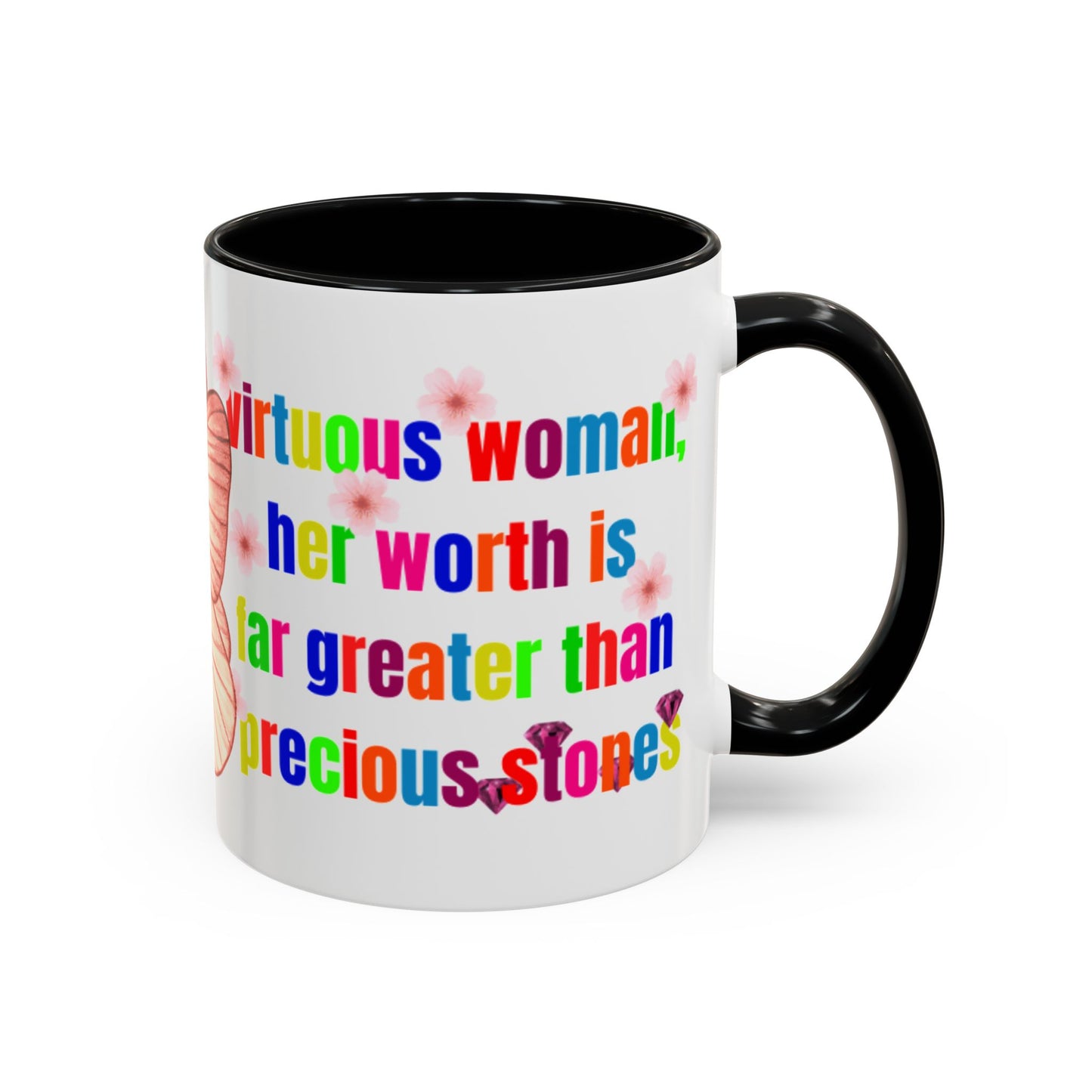 Inspirational Accent Coffee Mug - 'Virtuous Woman' Butterfly Design - Perfect Gift for Mother's Day