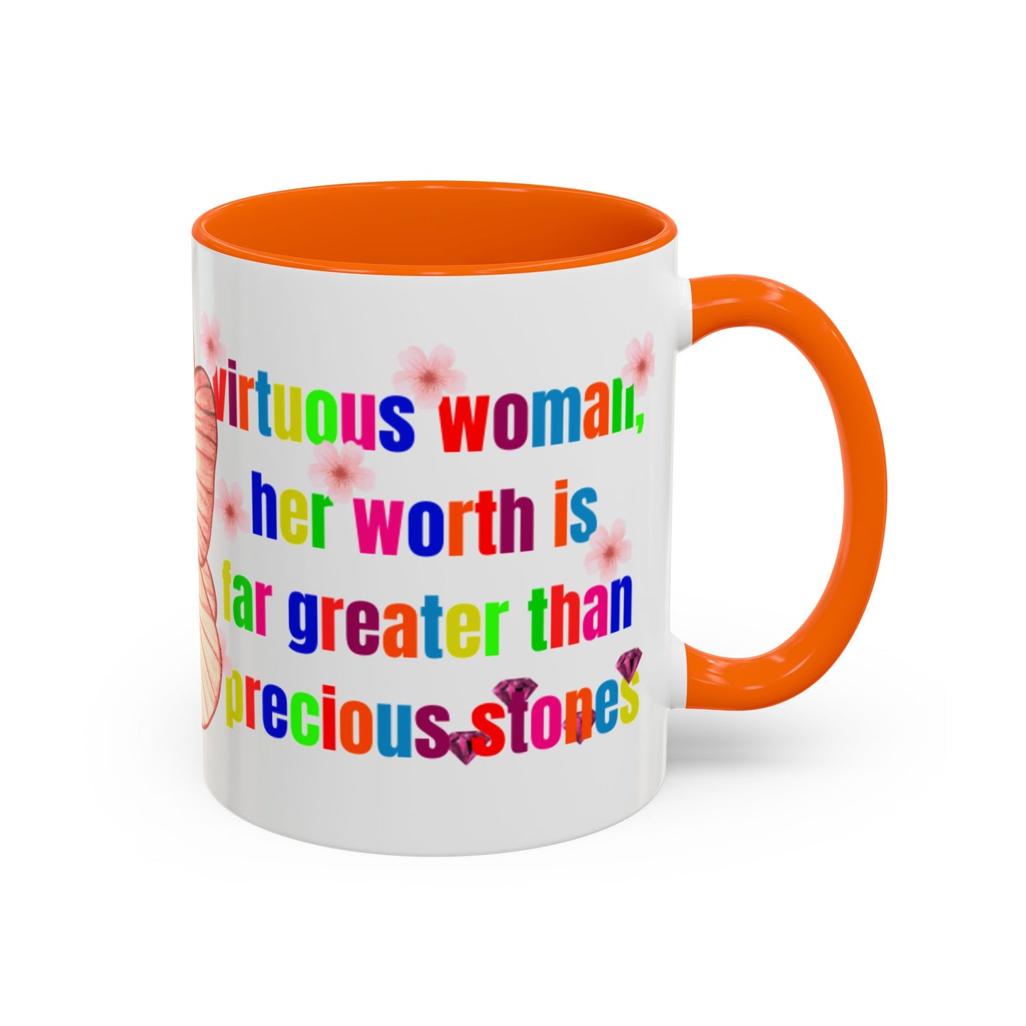 Inspirational Accent Coffee Mug - 'Virtuous Woman' Butterfly Design - Perfect Gift for Mother's Day
