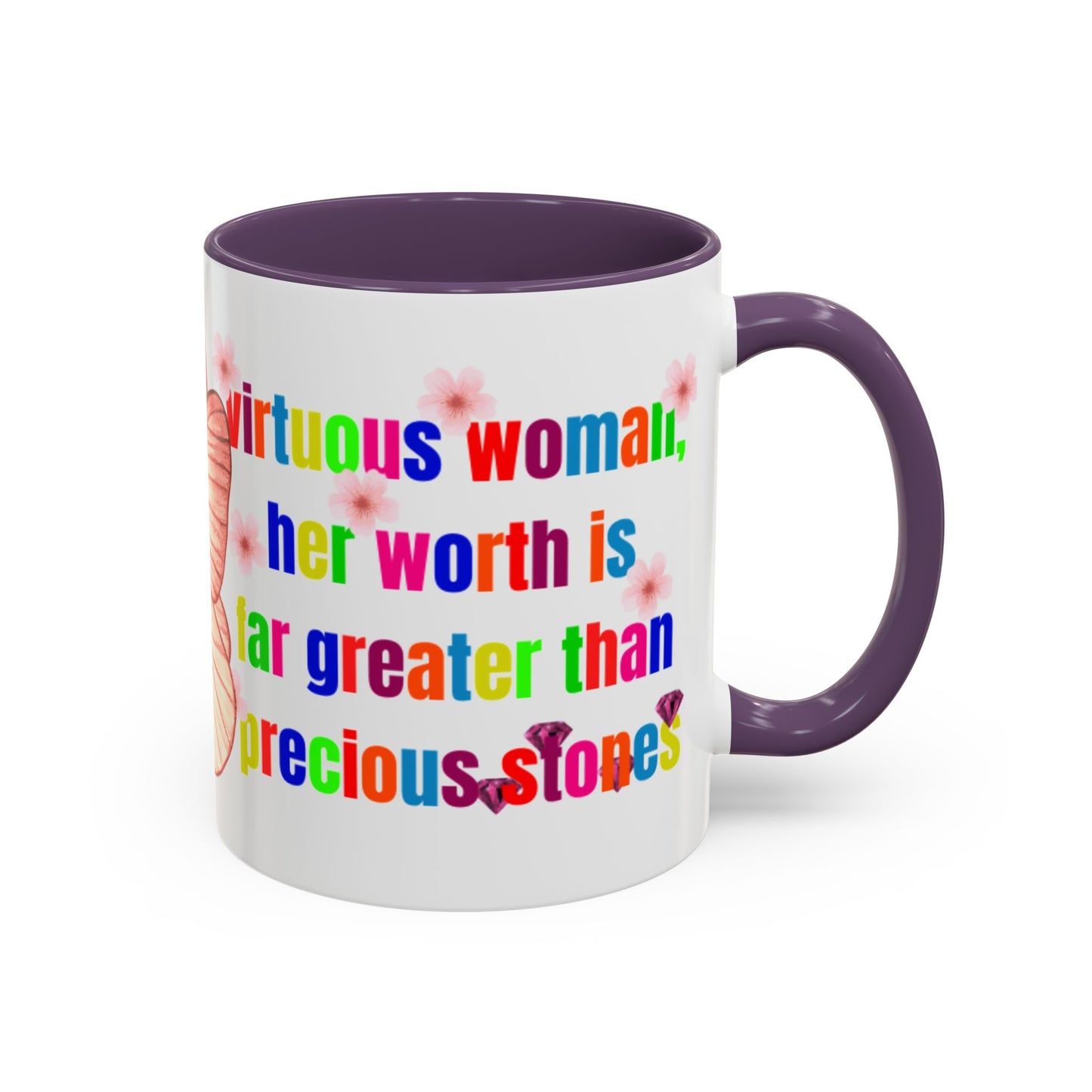 Inspirational Accent Coffee Mug - 'Virtuous Woman' Butterfly Design - Perfect Gift for Mother's Day